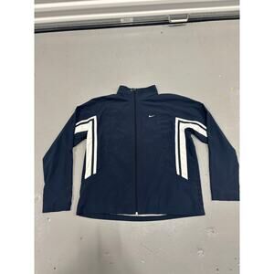 Nike Y2K Windbreaker Track Jacket Mens XL Navy Full Zip Swoosh Running
